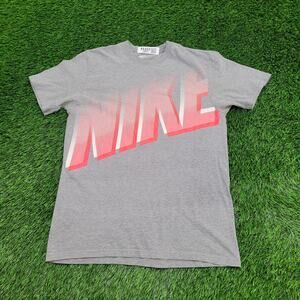 NIKE Shirt Medium 20x27 Heathered-Gray Neon Spellout